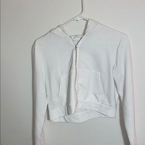 white cropped sweatshirt